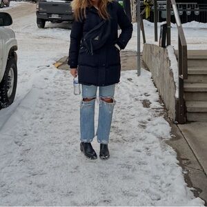 We The Free Ripped Blue Straight Leg Jeans